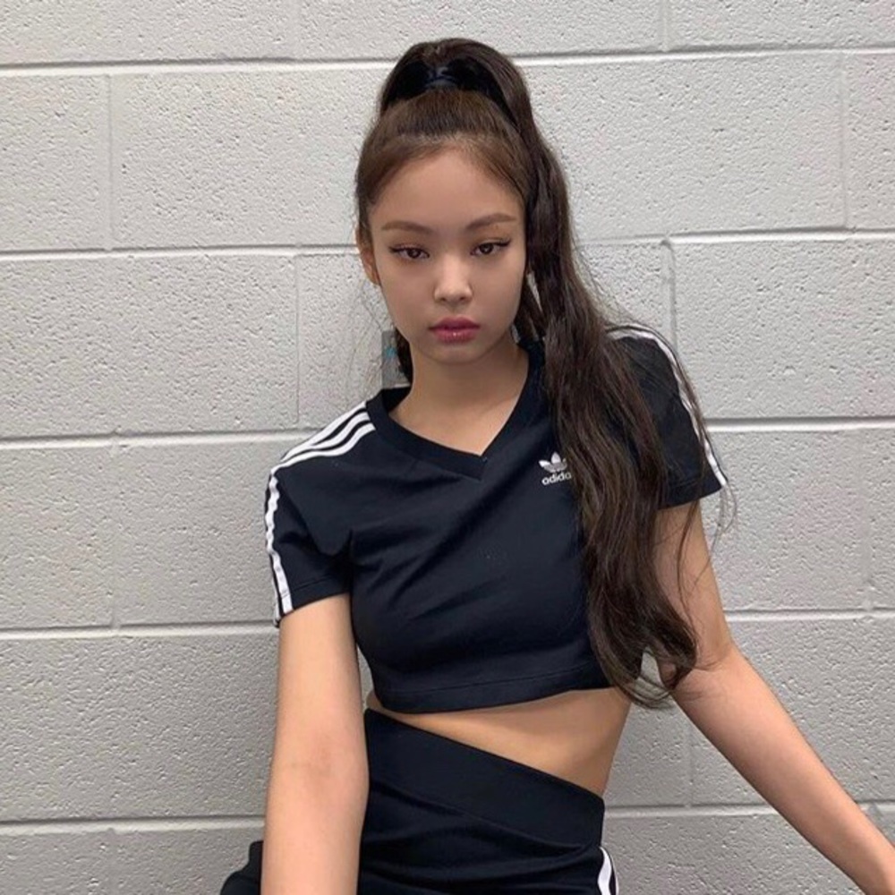 Adidas Black V Neck Crop Top